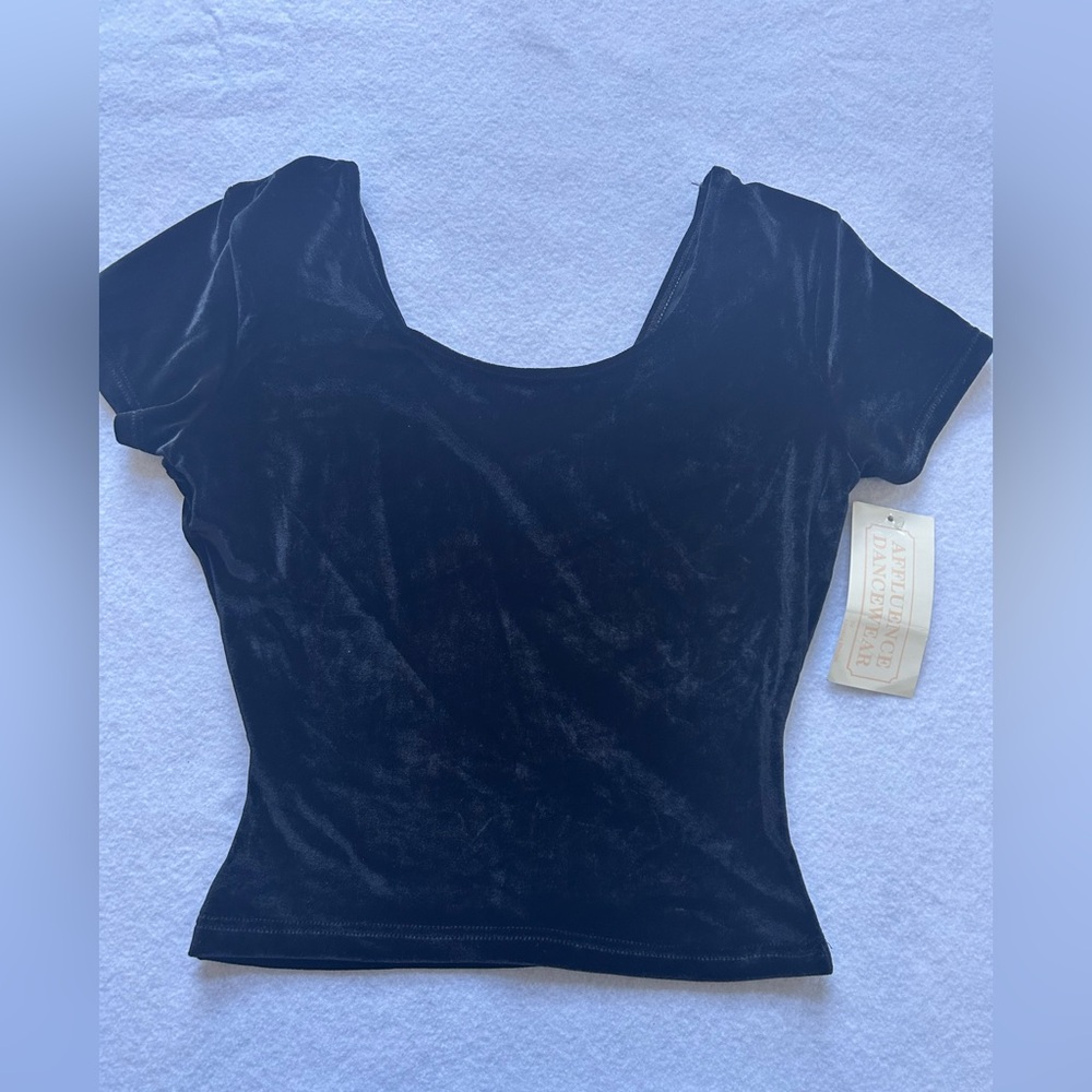Vintage black velvet dance top